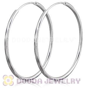 Dia 45mm Sterling Silver Hoop Earrings European Beads Compatible