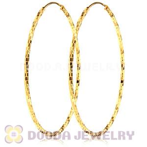 45mm Gold Plated Silver Hoop Earrings European Beads Compatible