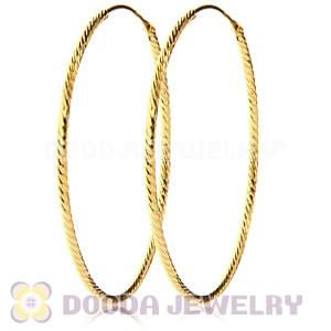 45mm Gold Plated Silver Hoop Earrings European Beads Compatible