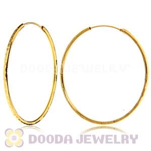 45mm Gold Plated Silver Hoop Earrings European Beads Compatible
