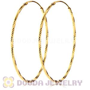 45mm Gold Plated Silver Hoop Earrings European Beads Compatible
