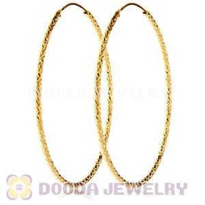 45mm Gold Plated Silver Hoop Earrings European Beads Compatible