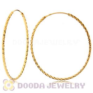 45mm Gold Plated Silver Hoop Earrings European Beads Compatible