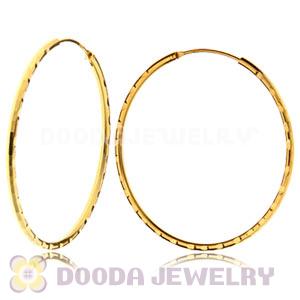 45mm Gold Plated Silver Hoop Earrings European Beads Compatible