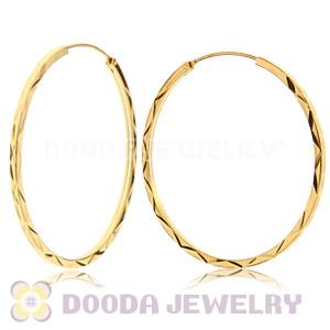 45mm Gold Plated Silver Hoop Earrings European Beads Compatible