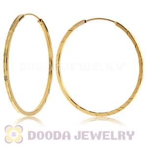 45mm Gold Plated Silver Hoop Earrings European Beads Compatible