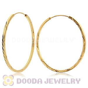 45mm Gold Plated Silver Hoop Earrings European Beads Compatible