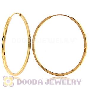 45mm Gold Plated Silver Hoop Earrings European Beads Compatible