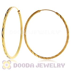 45mm Gold Plated Silver Hoop Earrings European Beads Compatible