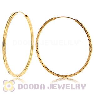 45mm Gold Plated Silver Hoop Earrings European Beads Compatible