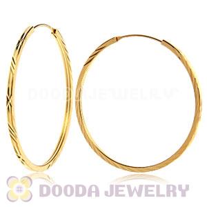 45mm Gold Plated Silver Hoop Earrings European Beads Compatible