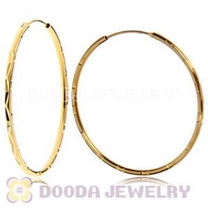 45mm Gold Plated Silver Hoop Earrings European Beads Compatible