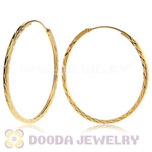 45mm Gold Plated Silver Hoop Earrings European Beads Compatible