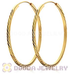 45mm Gold Plated Silver Hoop Earrings European Beads Compatible