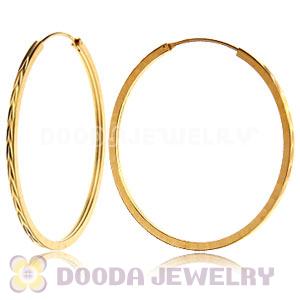 45mm Gold Plated Silver Hoop Earrings European Beads Compatible