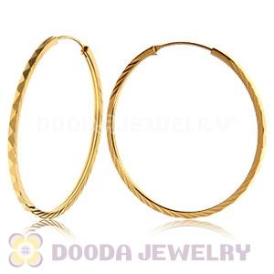 45mm Gold Plated Silver Hoop Earrings European Beads Compatible