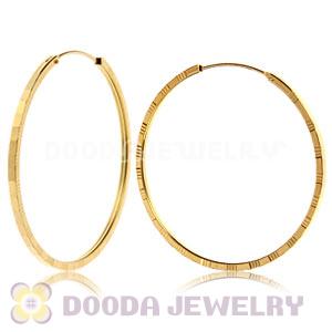 45mm Gold Plated Silver Hoop Earrings European Beads Compatible