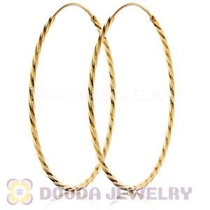 45mm Gold Plated Silver Hoop Earrings European Beads Compatible