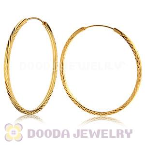45mm Gold Plated Silver Hoop Earrings European Beads Compatible