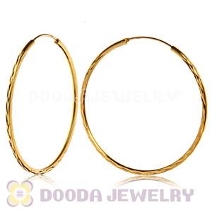 45mm Gold Plated Silver Hoop Earrings European Beads Compatible