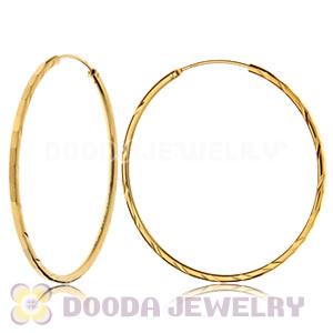 45mm Gold Plated Silver Hoop Earrings European Beads Compatible