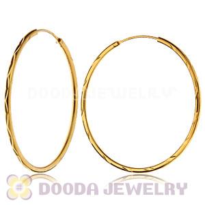 45mm Gold Plated Silver Hoop Earrings European Beads Compatible