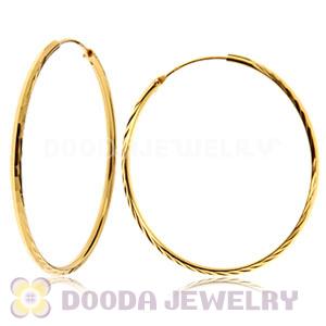 45mm Gold Plated Silver Hoop Earrings European Beads Compatible