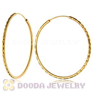 45mm Gold Plated Silver Hoop Earrings European Beads Compatible