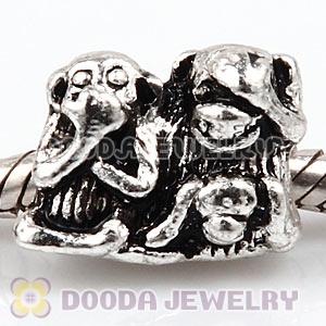 Charm Jewelry Silver Plated Monkey Family Charms Bead Wholesale 
