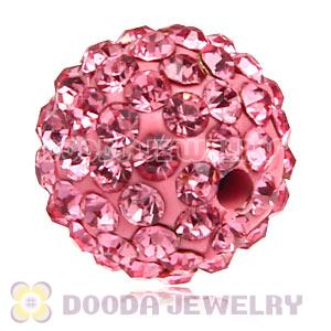Cheap Price 12mm Handmade Pave Pink Crystal Beads Wholesale 