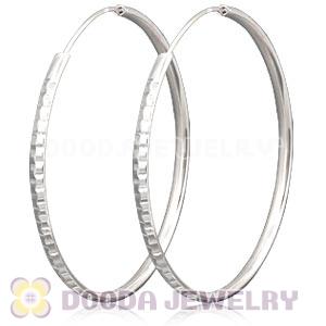 Dia 55mm Sterling Silver Hoop Earrings European Beads Compatible
