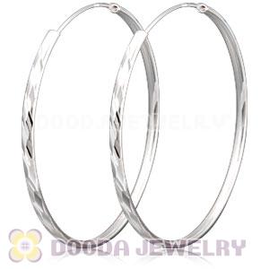 Dia 55mm Sterling Silver Hoop Earrings European Beads Compatible