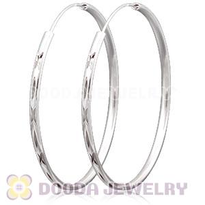 Dia 55mm Sterling Silver Hoop Earrings European Beads Compatible