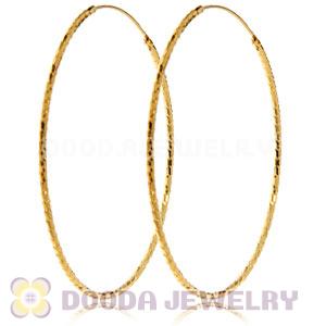 55mm Gold Plated Silver Hoop Earrings European Beads Compatible
