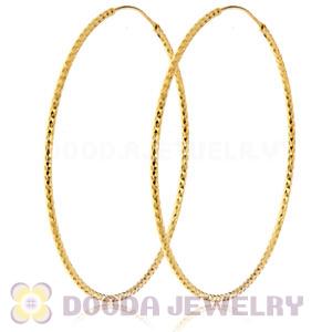 55mm Gold Plated Silver Hoop Earrings European Beads Compatible