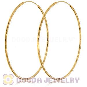 55mm Gold Plated Silver Hoop Earrings European Beads Compatible