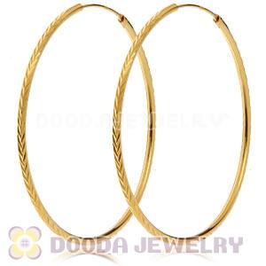 55mm Gold Plated Silver Hoop Earrings European Beads Compatible