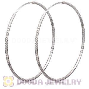 Dia 55mm Sterling Silver Hoop Earrings European Beads Compatible