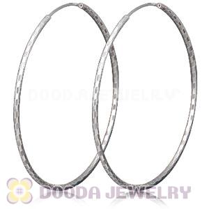 Dia 55mm Sterling Silver Hoop Earrings European Beads Compatible