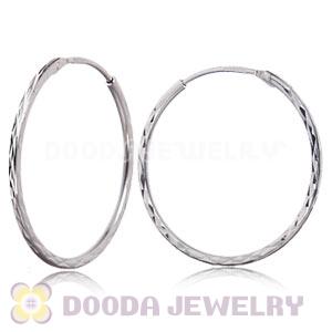 Dia 25mm Sterling Silver Hoop Earrings European Beads Compatible