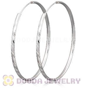 Dia 65mm Sterling Silver Hoop Earrings European Beads Compatible