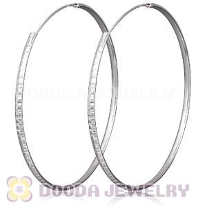 Dia 75mm Sterling Silver Hoop Earrings European Beads Compatible