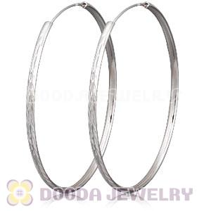 Dia 75mm Sterling Silver Hoop Earrings European Beads Compatible