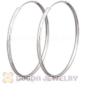 Dia 75mm Sterling Silver Hoop Earrings European Beads Compatible