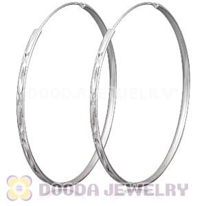 Dia 75mm Sterling Silver Hoop Earrings European Beads Compatible