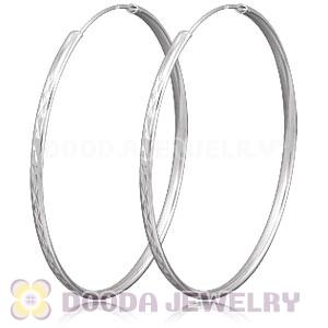Dia 75mm Sterling Silver Hoop Earrings European Beads Compatible