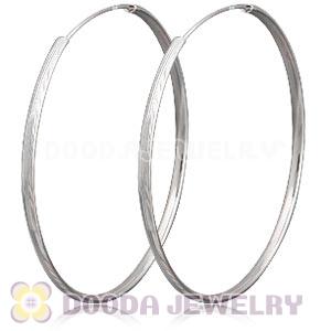 Dia 75mm Sterling Silver Hoop Earrings European Beads Compatible