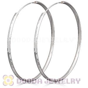 Dia 75mm Sterling Silver Hoop Earrings European Beads Compatible