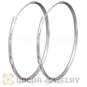 Dia 75mm Sterling Silver Hoop Earrings European Beads Compatible