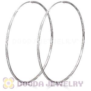 Dia 75mm Sterling Silver Hoop Earrings European Beads Compatible